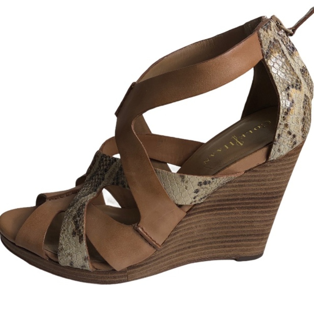 Col Haan heels in faux snake skin